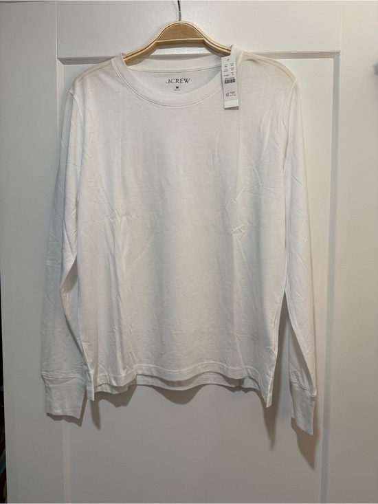 J. Crew Tops - Women’s J. Crew Premium Jersey Long-Sleeve Crewneck Shirt in White